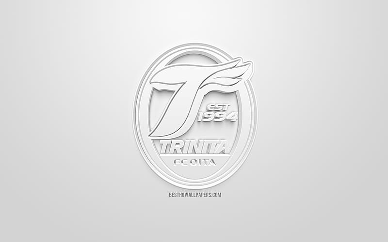 Oita Trinita FC, creative 3D logo, white background, 3d emblem, Japanese football club, J1 League, Oita, japan, 3d art, football, stylish 3d logo, HD wallpaper