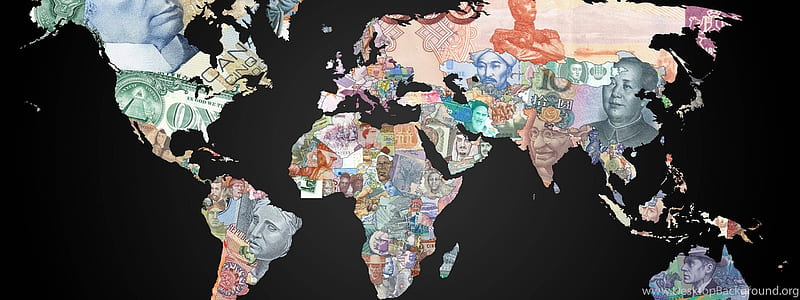 Money World Map Background, World Map Dual Monitor, HD wallpaper