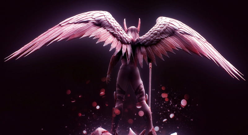 Pink angel, fantasy, wings, luminos, feather, angel, game, black, pink, HD  wallpaper | Peakpx