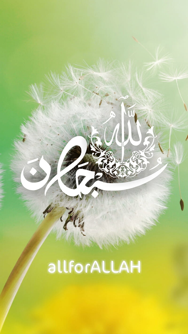 SUBHANA ALLAH, allah, athkar, flower, god, islam, islamic, landscape, muslim, nature, HD phone wallpaper
