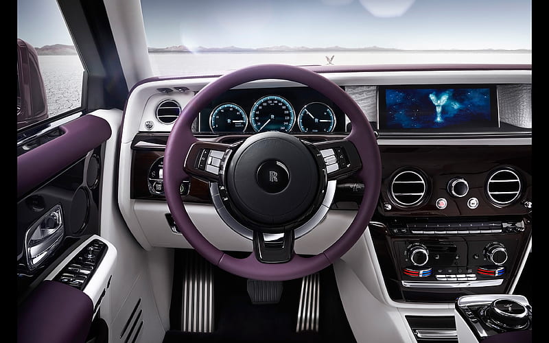 Rolls-Royce Phantom interior, 2018 cars, dashboard, new Phantom, Rolls-Royce, HD wallpaper
