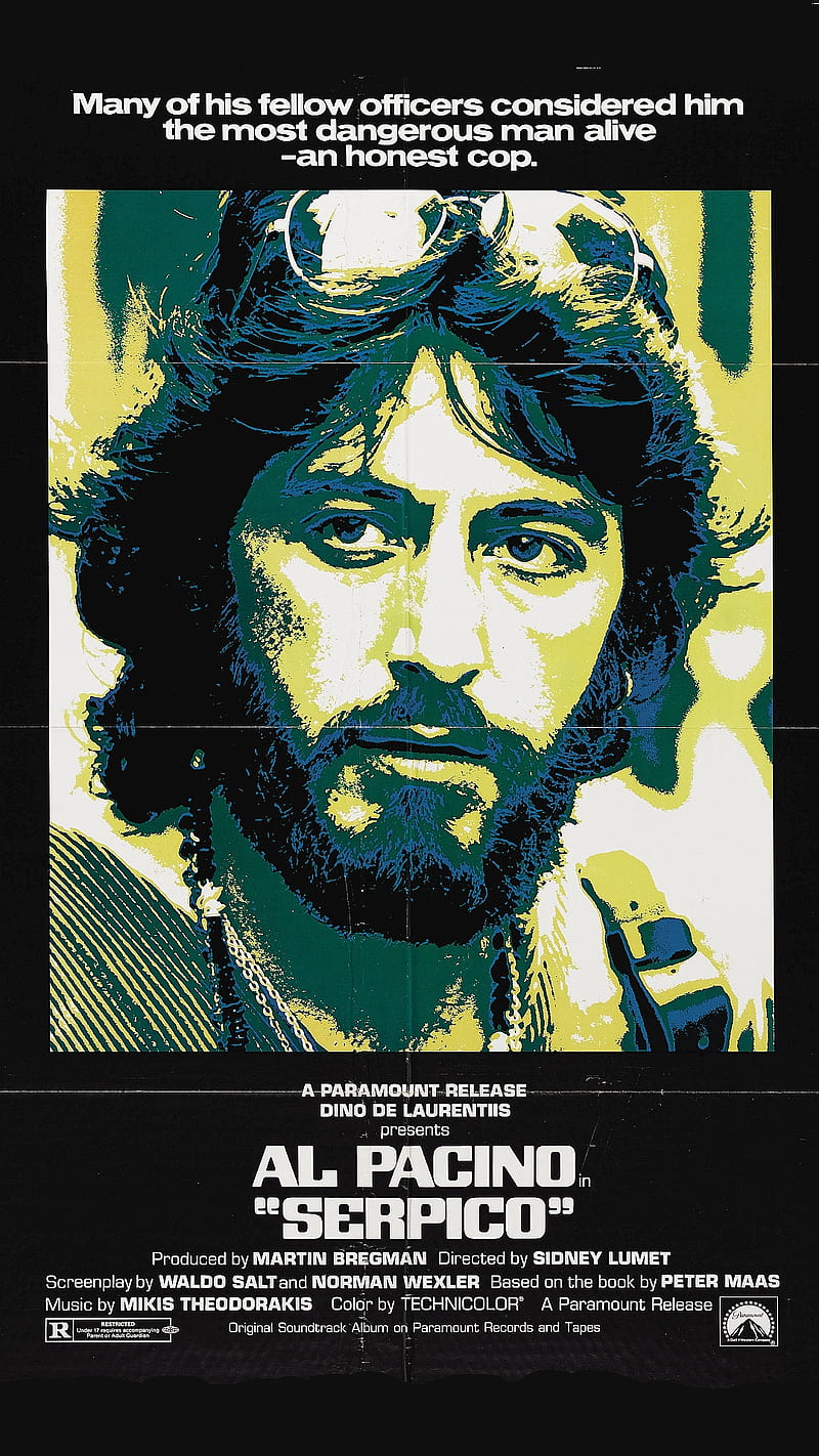 Serpico 1973, 1973 movie, al pacino, poster, HD phone wallpaper