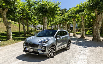 Kia Sportage, 2019, gray crossover, new gray Sportage, Korean cars, exterior, Kia, HD wallpaper