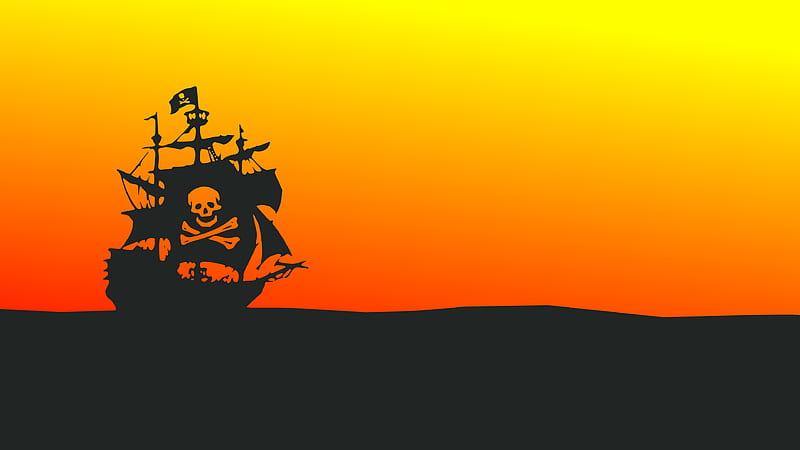 Pirate Ship Minimalist , pirate, flag, ship, minimalism, minimalist, artist, artwork, digital-art, HD wallpaper
