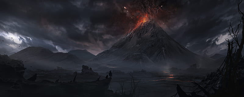 The Lord of the Rings, Lord of the Rings, Mordor, Volcano, HD wallpaper