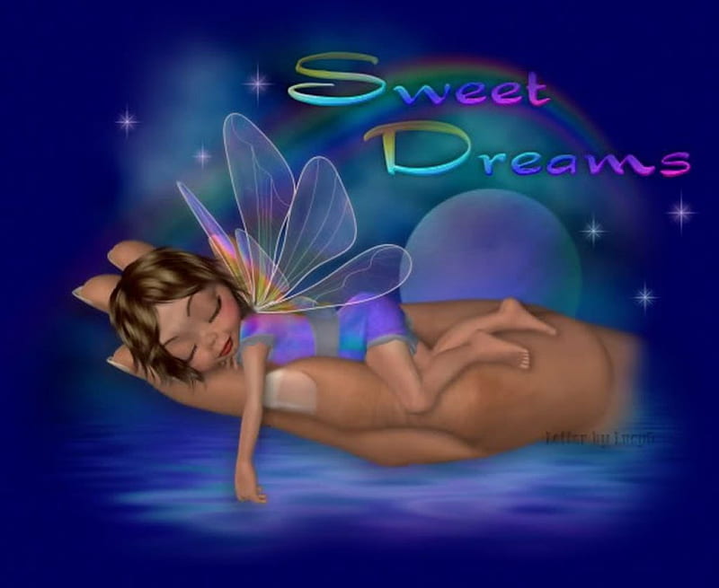 DREAMING OF FAIRYLAND, fantasy, sleep, hand, dreamland, good night, fairy, night, HD wallpaper