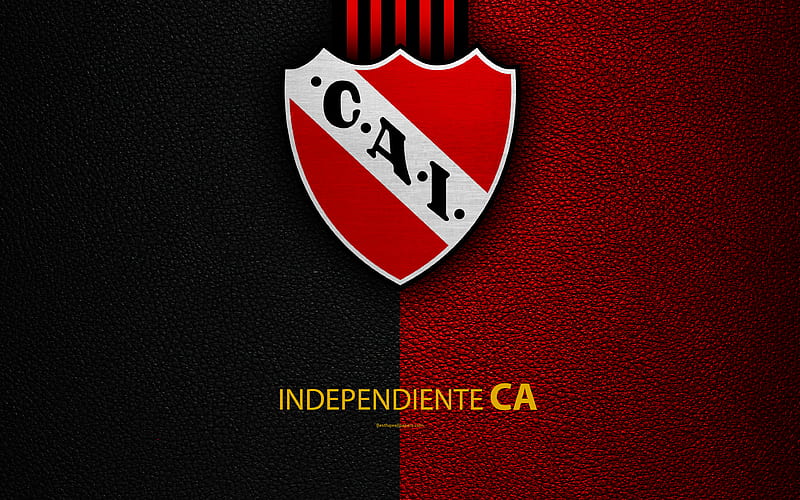 Club Atletico Independiente logo, Montserrat, Buenos Aires, Argentina, leather texture, football, Argentinian football club, Independiente FC, emblem, Superliga, Argentina Football Championships, First Division, HD wallpaper