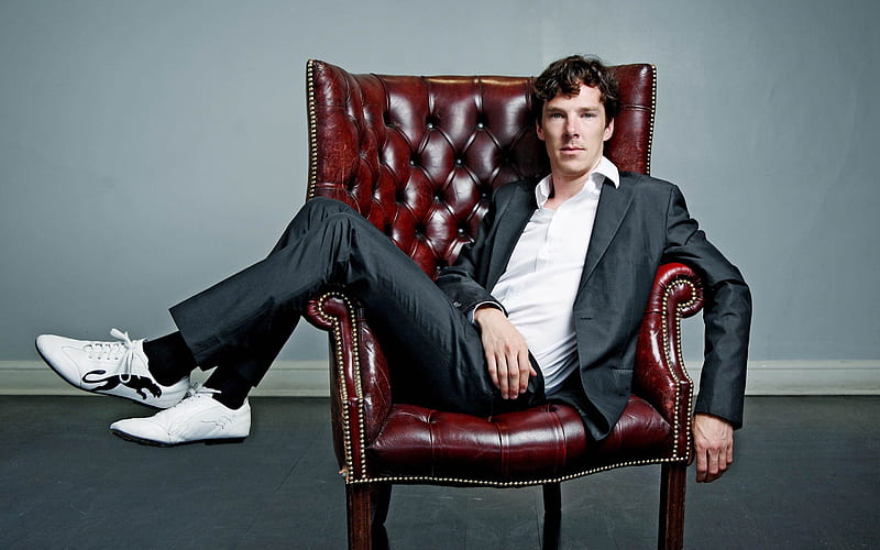 Benedict Cumberbatch, English actor, shoot, gray suit, british actor, HD wallpaper