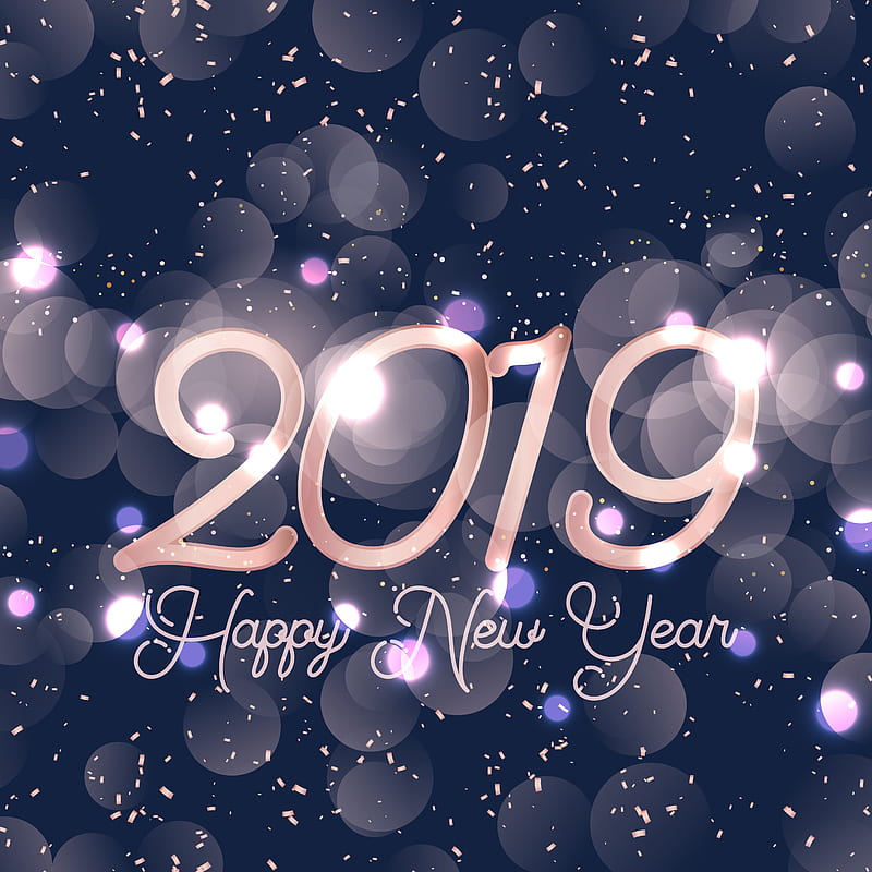 2019 (Year), New Year, numbers, Happy New Year, HD phone wallpaper