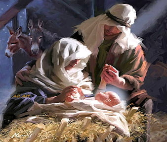 Birth of Jesus, christ, family, jesus, joseph, virgin, mary, HD ...