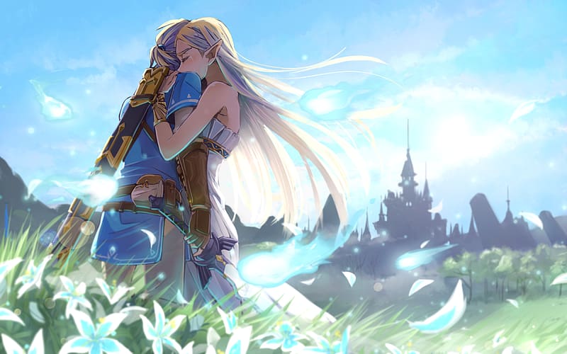 Link, Hug, Video Game, Zelda, The Legend Of Zelda: Breath Of The Wild, HD wallpaper Link, Hug, Video Game, Zelda, The Legend Of Zelda: Breath Of The Wild, HD wallpaper
