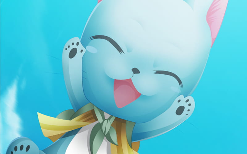 Happy, blue cat, Fairy Tail Guild, manga, Fairy Tail, Happi, HD wallpaper