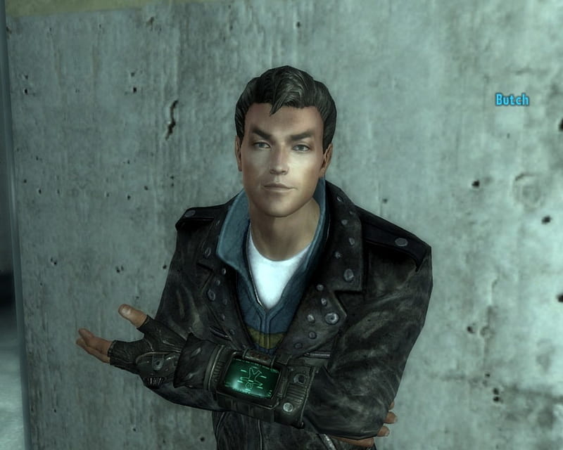 Fallout 3 Butch, leather jacket, fallout 3, game, butch, gang, rpg, HD wallpaper