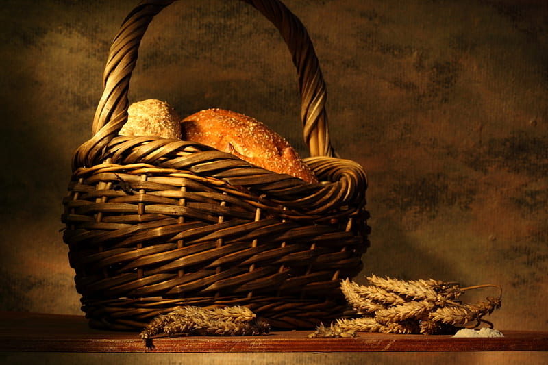 *** Basket of bred ***, pretzels, bred, food, basket, HD wallpaper