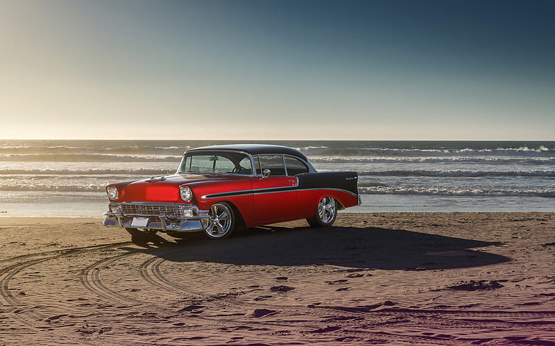 Chevrolet Bel Air, 1956, retro cars, old cars, American classic cars, coupe, Chevrolet, HD wallpaper