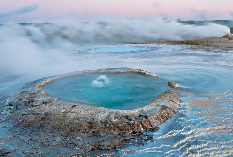 Hveravellir Hot Springs, Iceland, water, nature reserve, natural pool, steam, geothermal hot, HD wallpaper