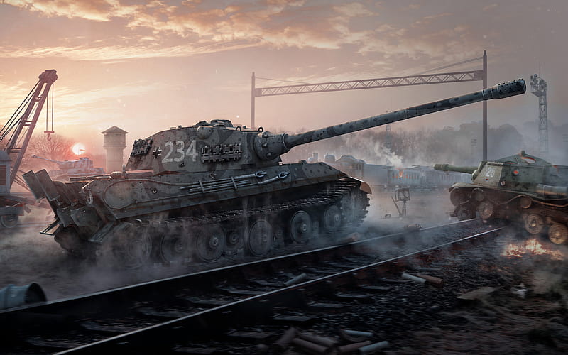 WoT Е 75, SU-152, tanks, World of Tanks, HD wallpaper