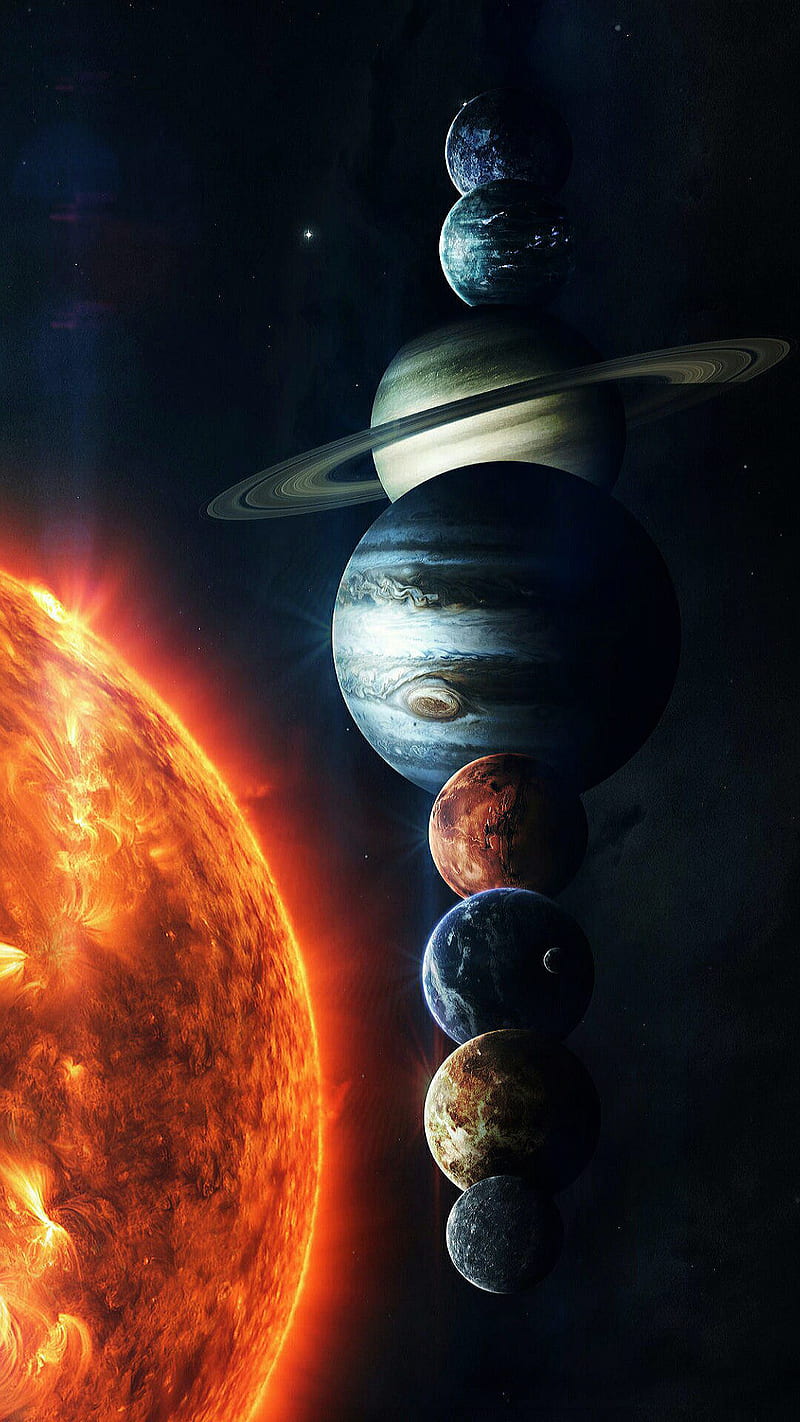 Planets, burn nature, planet, space, star, sun, universe, HD phone wallpaper