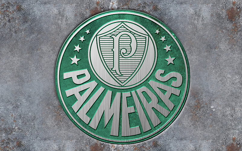 SE Palmeiras, 3D logo, Brazilian Serie A, football, fan art, brazilian football club, soccer, metal background, Palmeiras FC, Sao Paulo, Brazil, HD wallpaper