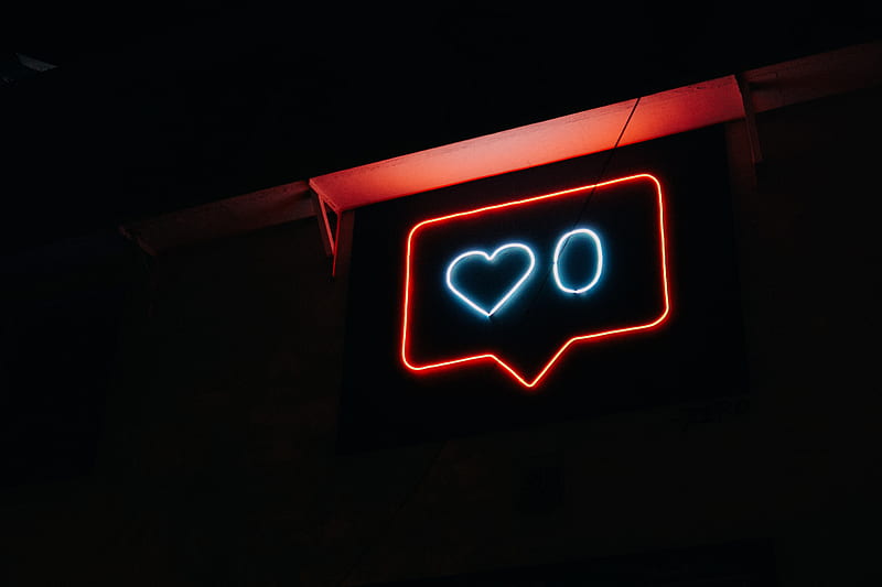 heart, like, neon, HD wallpaper