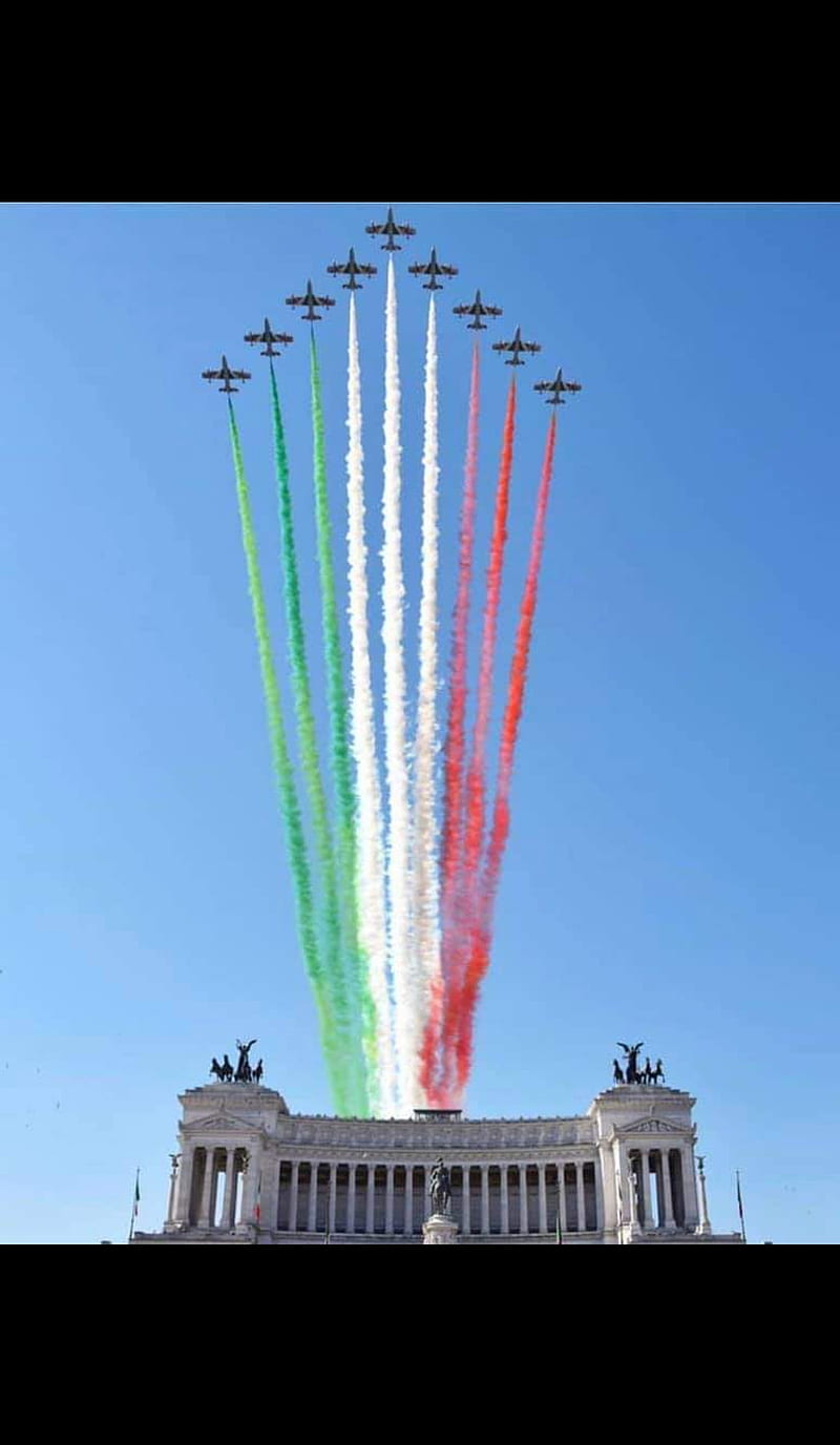 italia, flag, green white red, italian, italy, jet, plane, HD phone wallpaper