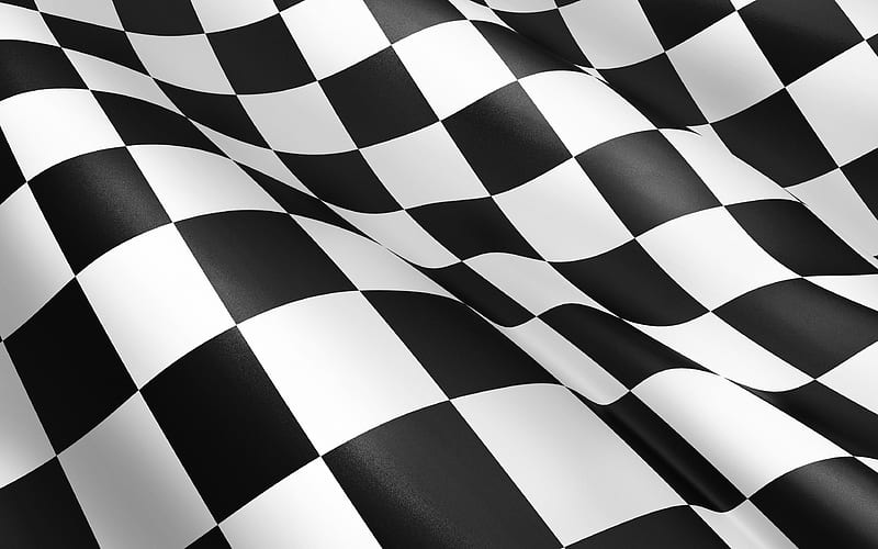 checkered flag checkered silk flag, black and white flag, finish flag, flag with cells, HD wallpaper