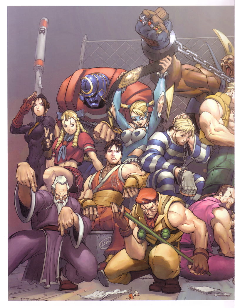 Street Fighter Alpha, birdie, charlie nash, cody travers, dan hibiki, gen, guy, juli, karin kanzuki, rainbow mika, rolento, HD phone wallpaper