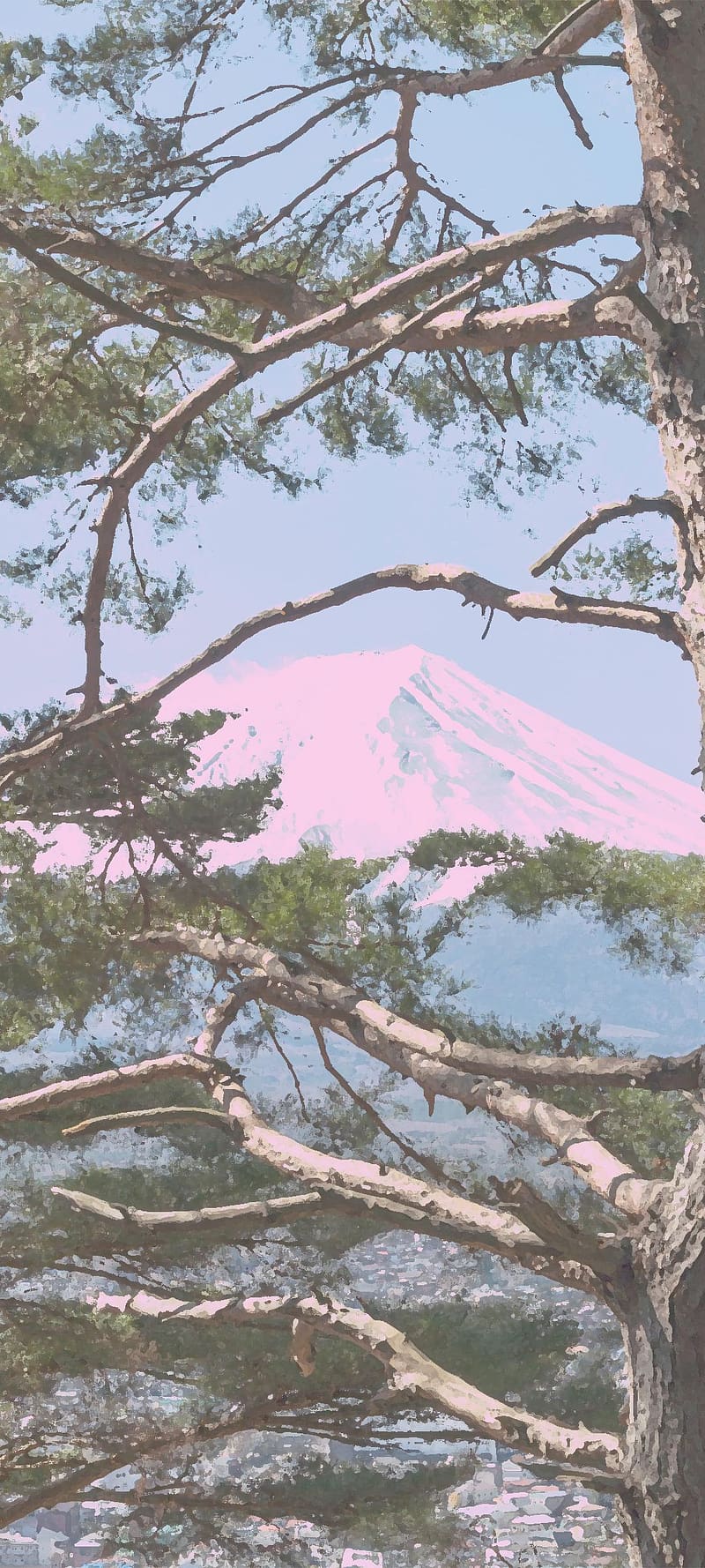I Made A Simple A E S T H E T I C Edit Of This Pic Of Mt Fuji [1080 X 2400] : R VaporwaveAesthetics, 1080x2400 Japan, HD phone wallpaper