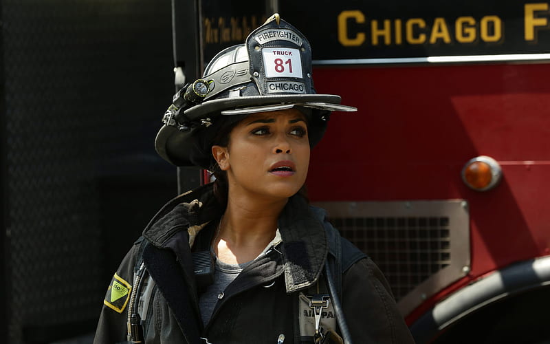Chicago Fire, American television series, poster, american actors, Monica Raymund, HD wallpaper