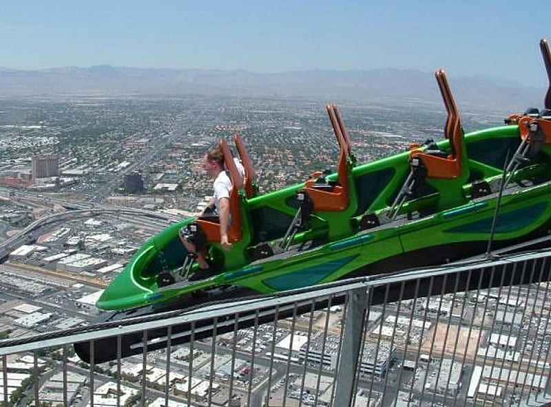 Hellacious Rollercoaster, amusement park, rollarcoaster, rides, heights, HD wallpaper