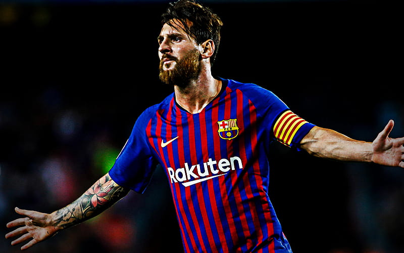 Lionel Messi goal, football stars, match, Barcelona FC, Messi, soccer, footballers, Barca, Leo Messi, Argentinian footballer, HD wallpaper