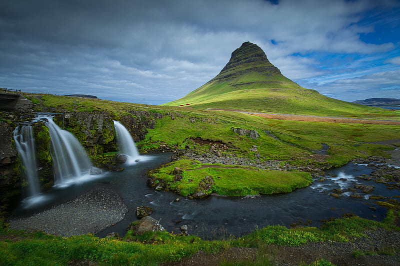 Waterfalls, Waterfall, Iceland, Kirkjufell, Mountain, Nature, HD wallpaper