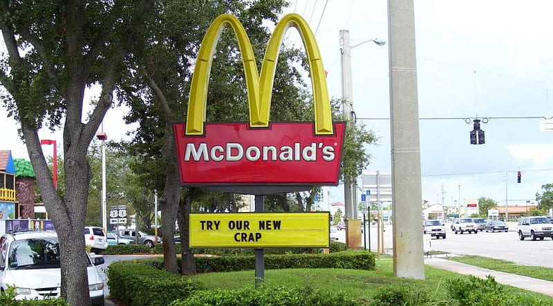 Funny McDonalds sign, fast food, golden arches, 1600x900, background, HD  wallpaper | Peakpx