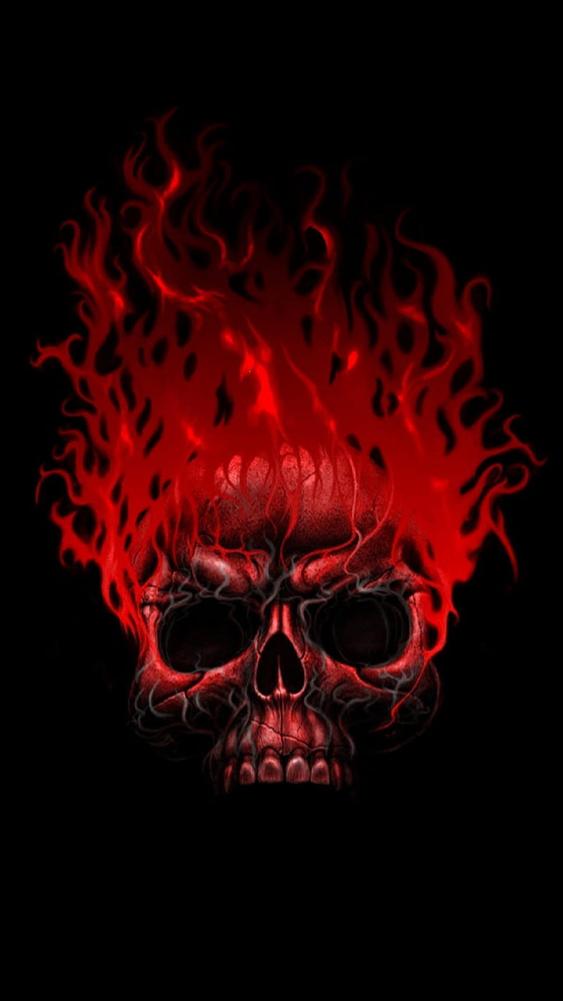 Fire skull, HD phone wallpaper | Peakpx