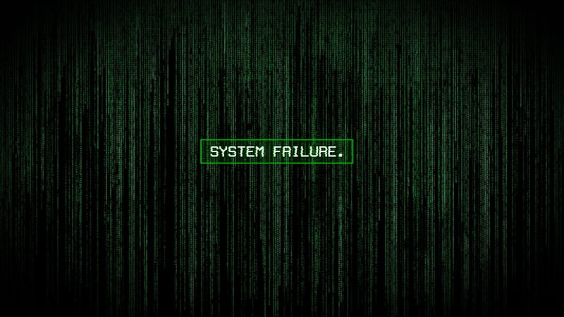 System Failure, code, typography, the matrix, green, HD wallpaper