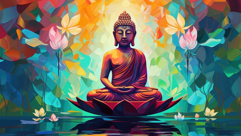 Buddha, nature, lotus, relaxing, peace, meditation, HD wallpaper