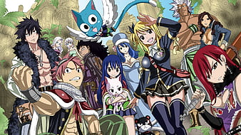 HD desktop wallpaper: Anime, Fairy Tail, Lucy Heartfilia, Natsu Dragneel,  Erza Scarlet, Gray Fullbuster, Happy (Fairy Tail), Plue (Fairy Tail)  download free picture #777474