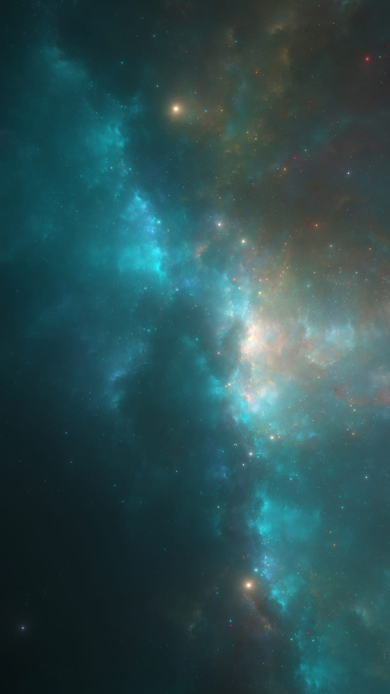 Nebula 7, Alastair, abstract, background, blue, bright, dramatic, fractal, glow, minimal, nasa, orange, pastel, peaceful, science fiction, scifi, space, star, stars, underwater, yellow, HD phone wallpaper