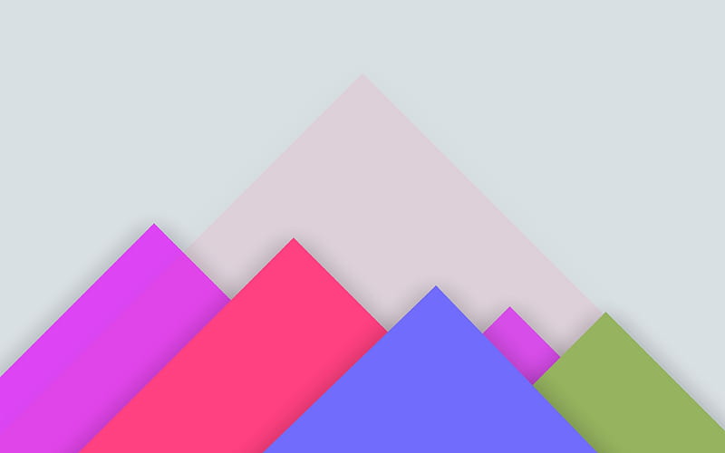 pyramids, mountains, triangles material design, colorful background, android lollipop, creative, geometric shapes, geometry, HD wallpaper
