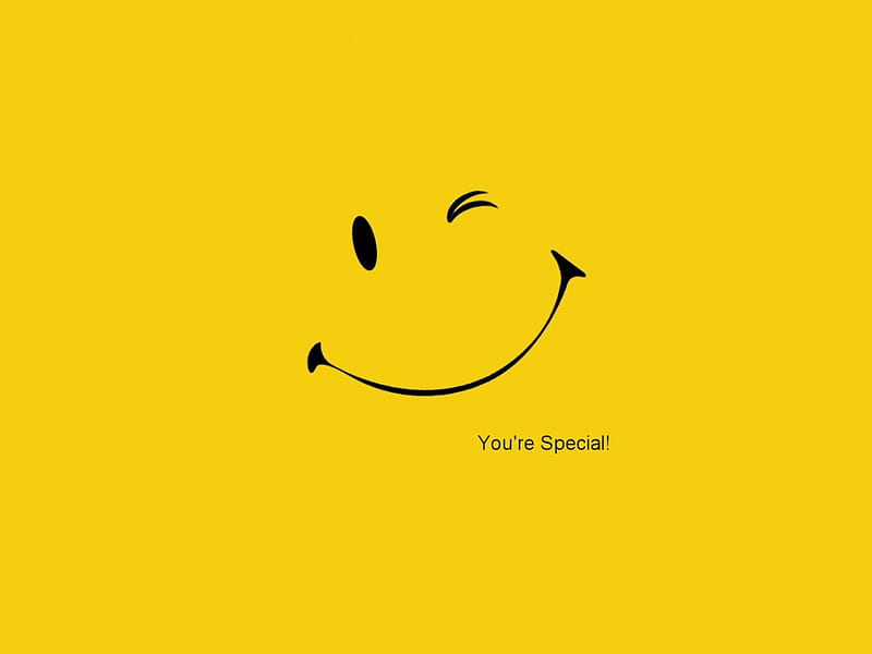Smiley You are special, faces, special, smiley, yellow, os, face, wink, HD wallpaper