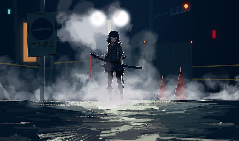 Assassin Anime Girl With Sword, anime-girl, anime, sword, artist, artwork, digital-art, HD wallpaper