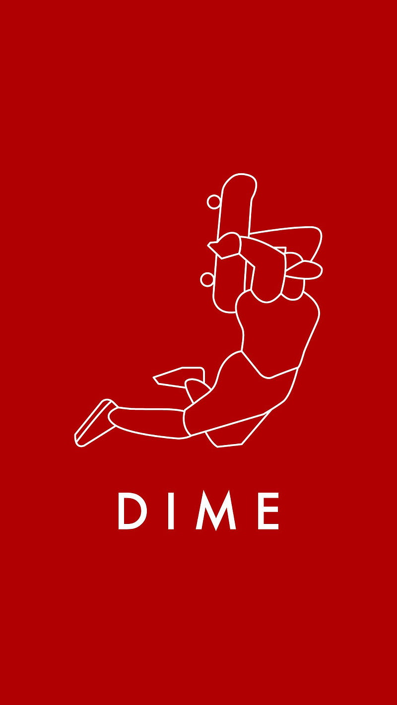 Dime, 929, ahoodie, dunk, minimalist, red, skateboards, skater, supreme, swag, HD phone wallpaper