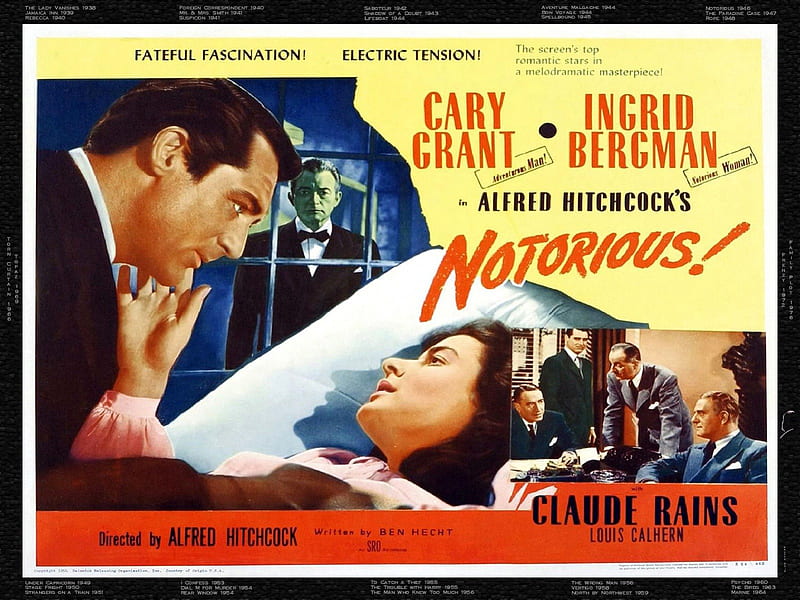 Notorious02, alfred hitchcock, posters, Notorious, classic movies, HD wallpaper