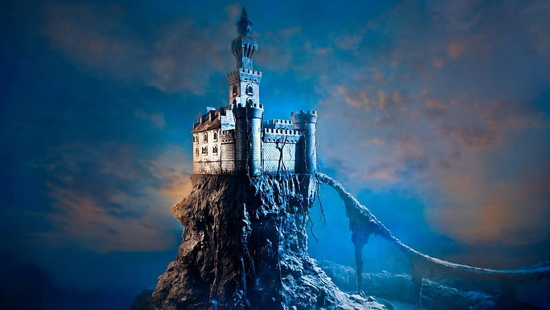Castillo astuto, castillos, fantasía, 3d, ladera, renders, Fondo de pantalla  HD | Peakpx