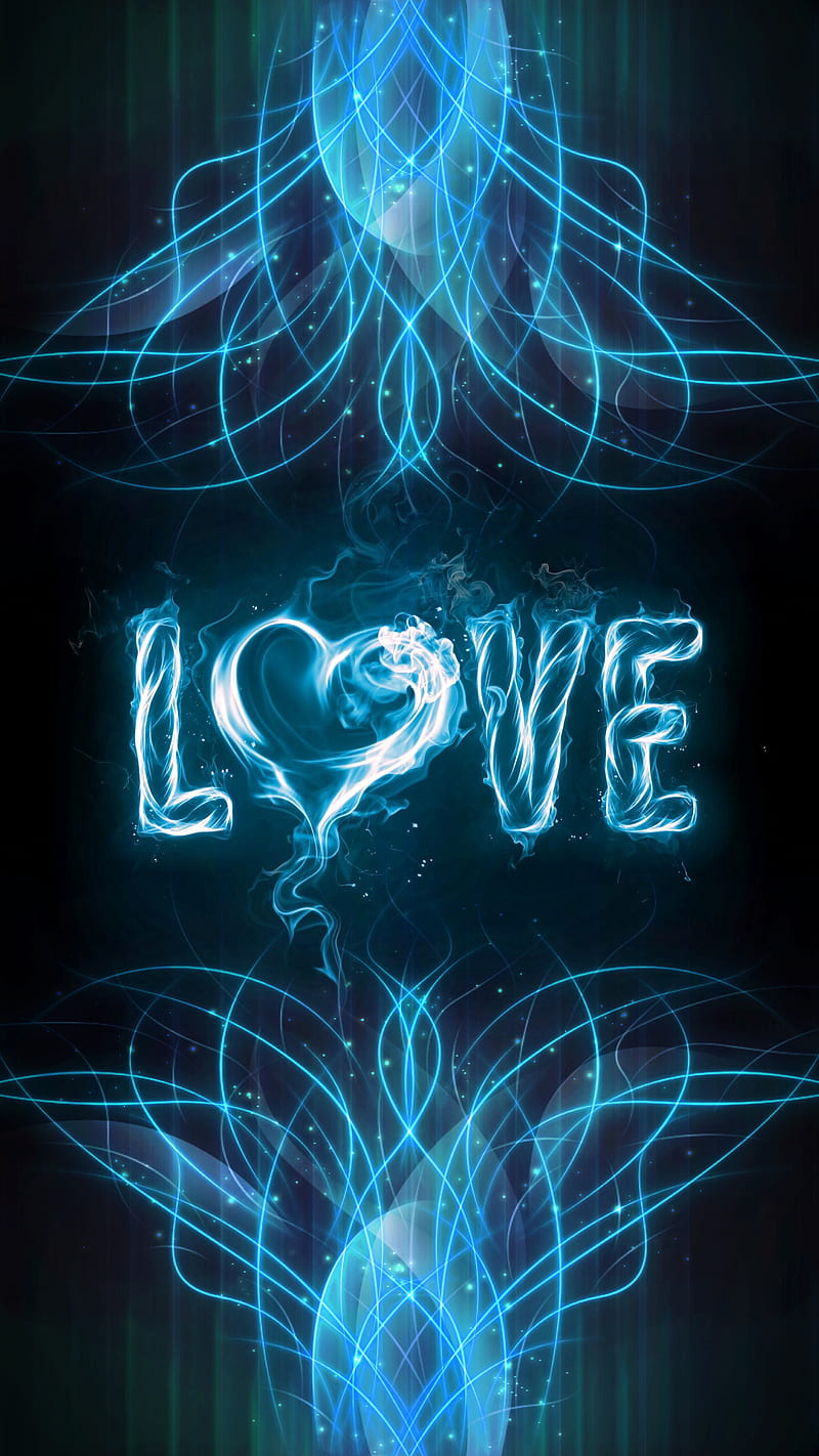 love blue, amour, blue, HD phone wallpaper
