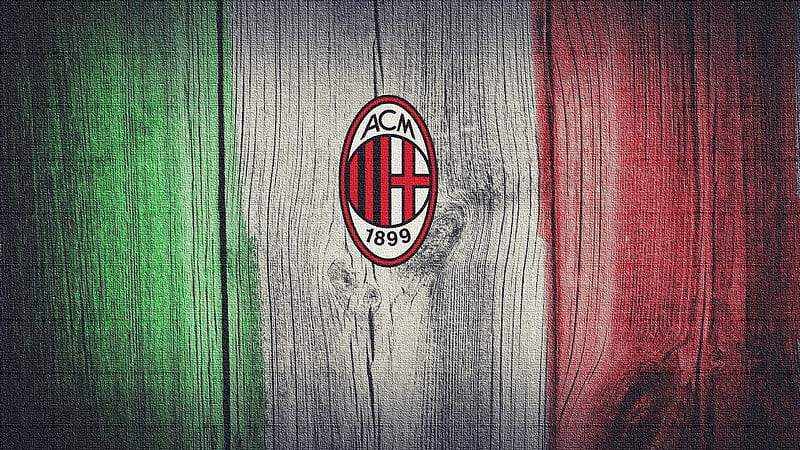 AC Milan, logo, football club, Calcio, flag of Italy, Italian flag, HD wallpaper