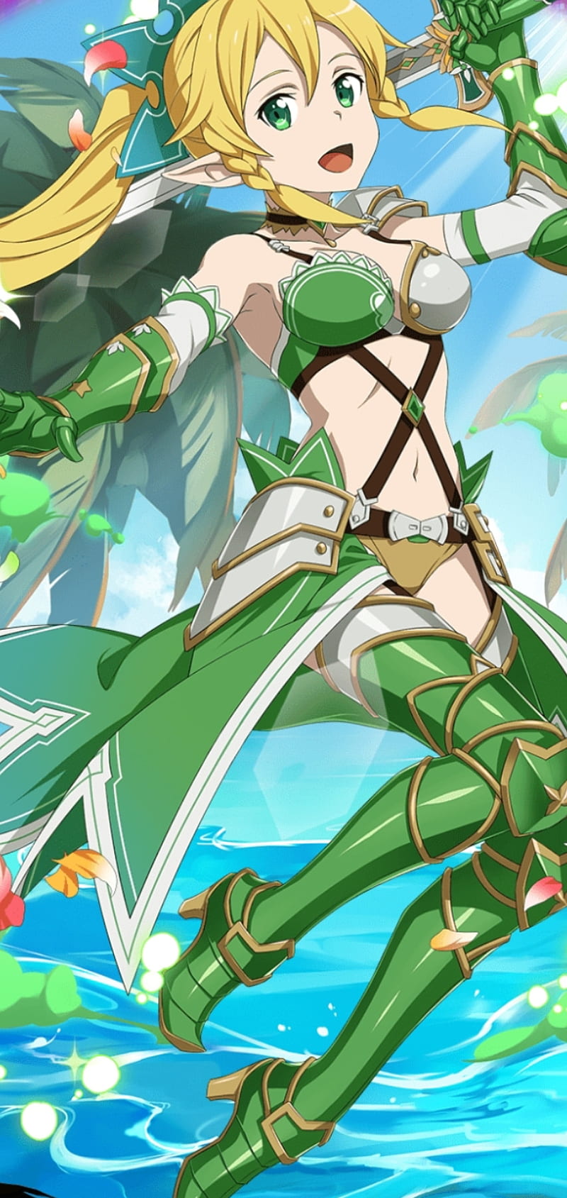 Leafa, art, online, sao, sword, HD phone wallpaper