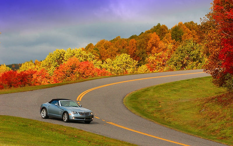 Cruising on the Blue Ridge Parkway, fall, autumn, mountains, blue ridge parkway, HD wallpaper