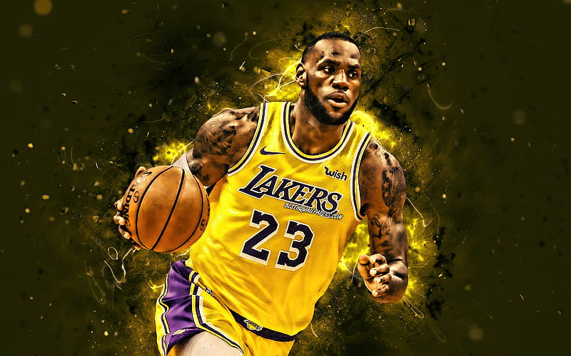 LeBron James With Yellow Sports Dress HD Lakers Wallpapers