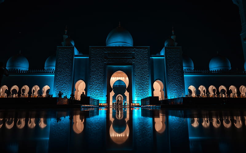 Building Mosque Planetarium 2021 Night Lighting, HD wallpaper